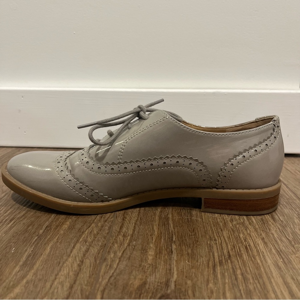 Brand New Franco Sarto "Imagine" Gray Patent Leather Wingtip Oxford Shoes 8M - Picture 11 of 16